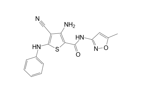 3-Amino-4-cyano-5-phenylamino-thiophene-2-carboxylic acid (5-methyl-isoxazol-3-yl)-amide