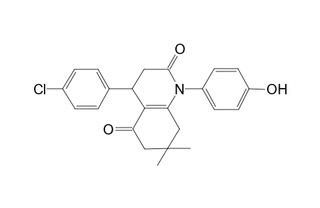 4-(4-Chlorophenyl)-1-(4-hydroxyphenyl)-7,7-dimethyl-3,4,6,8-tetrahydroquinoline-2,5-dione