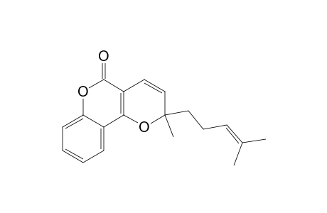 2H,5H-Pyrano[3,2-c][1]benzopyran-5-one, 2-methyl-2-(4-methyl-3-pentenyl)-