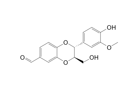 (2R,3R)-2-(4-hydroxy-3-methoxy-phenyl)-3-(hydroxymethyl)-2,3-dihydro-1,4-benzodioxine-6-carbaldehyde