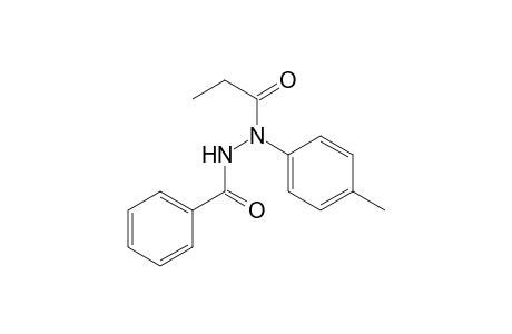 Benzoic acid, 2-(4-methylphenyl)-2-(1-oxopropyl)hydrazide