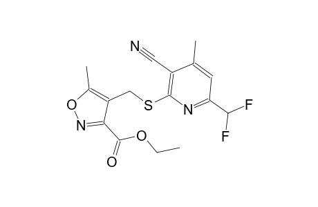 ethyl 4-({[3-cyano-6-(difluoromethyl)-4-methyl-2-pyridinyl]sulfanyl}methyl)-5-methyl-3-isoxazolecarboxylate