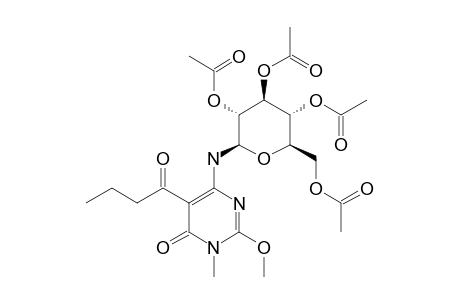 5-BUTYRYL-3,4-DIHYDRO-3-METHYL-2-METHOXY-4-OXO-6-(2,3,4,6-TETRA-O-ACETYL-BETA-D-GLUCOPYRANOSYL-AMINO)-PYRIMIDINE