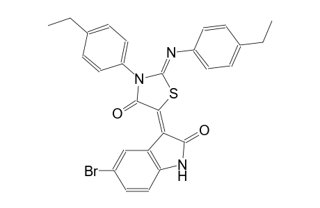 (3Z)-5-bromo-3-{(2Z)-3-(4-ethylphenyl)-2-[(4-ethylphenyl)imino]-4-oxo-1,3-thiazolidin-5-ylidene}-1,3-dihydro-2H-indol-2-one
