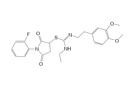 carbamimidothioic acid, N'-[(E)-2-(3,4-dimethoxyphenyl)ethyl]-N-ethyl-, 1-(2-fluorophenyl)-2,5-dioxo-3-pyrrolidinyl ester