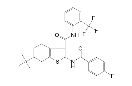 6-tert-Butyl-2-[(4-fluorobenzoyl)amino]-N-[2-(trifluoromethyl)phenyl]-4,5,6,7-tetrahydro-1-benzothiophene-3-carboxamide
