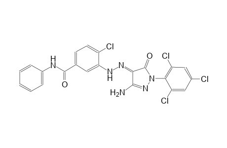 3-{(2E)-2-[3-amino-5-oxo-1-(2,4,6-trichlorophenyl)-1,5-dihydro-4H-pyrazol-4-ylidene]hydrazino}-4-chloro-N-phenylbenzamide