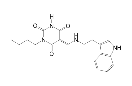 (5E)-1-butyl-5-(1-{[2-(1H-indol-3-yl)ethyl]amino}ethylidene)-2,4,6(1H,3H,5H)-pyrimidinetrione