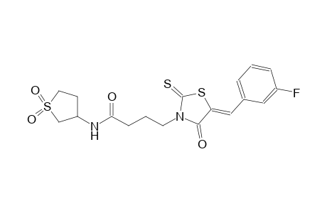 3-thiazolidinebutanamide, 5-[(3-fluorophenyl)methylene]-4-oxo-N-(tetrahydro-1,1-dioxido-3-thienyl)-2-thioxo-, (5Z)-