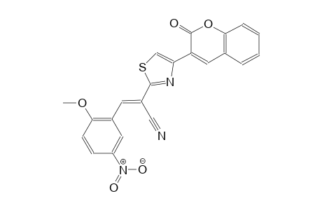 (2E)-3-(2-methoxy-5-nitrophenyl)-2-[4-(2-oxo-2H-chromen-3-yl)-1,3-thiazol-2-yl]-2-propenenitrile