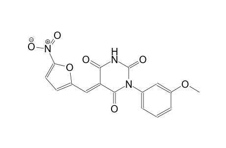 (5E)-1-(3-methoxyphenyl)-5-[(5-nitro-2-furyl)methylene]-2,4,6(1H,3H,5H)-pyrimidinetrione
