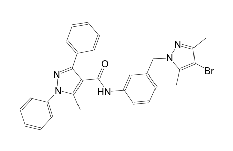 N-{3-[(4-bromo-3,5-dimethyl-1H-pyrazol-1-yl)methyl]phenyl}-5-methyl-1,3-diphenyl-1H-pyrazole-4-carboxamide