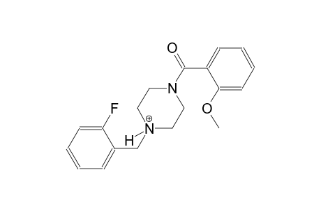 1-(2-fluorobenzyl)-4-(2-methoxybenzoyl)piperazin-1-ium