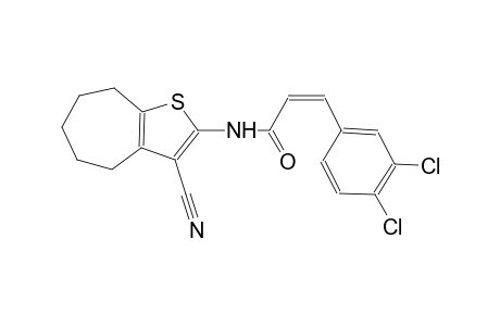 (2Z)-N-(3-cyano-5,6,7,8-tetrahydro-4H-cyclohepta[b]thien-2-yl)-3-(3,4-dichlorophenyl)-2-propenamide