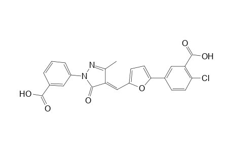 5-(5-{[1-(3-carboxyphenyl)-3-methyl-5-oxo-1,5-dihydro-4H-pyrazol-4-ylidene]methyl}-2-furyl)-2-chlorobenzoic acid