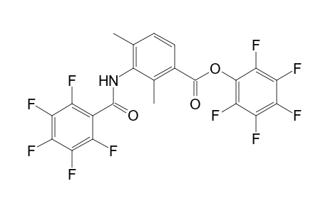 Pentafluorophenyl 2-(N-pentafluorobenzoylamino)-1,3-dimethylphenyl-6-carboxylate