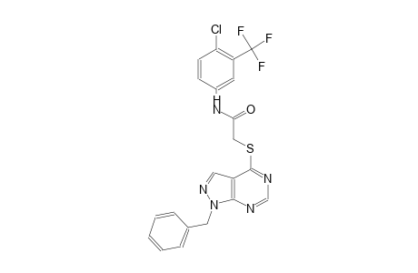 2-[(1-benzyl-1H-pyrazolo[3,4-d]pyrimidin-4-yl)sulfanyl]-N-[4-chloro-3-(trifluoromethyl)phenyl]acetamide