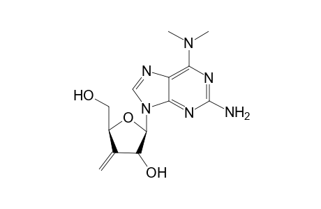 2-Amino-9-(3-deoxy-3-methylene-.beta.,D-erythro-pentofuranosyl)-6-(N,N-dimethylamino)purine