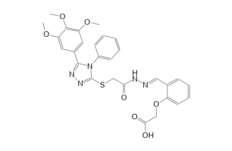 (2-{(E)-[({[4-phenyl-5-(3,4,5-trimethoxyphenyl)-4H-1,2,4-triazol-3-yl]sulfanyl}acetyl)hydrazono]methyl}phenoxy)acetic acid