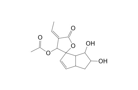 (1RS,2RS,5RS,7SR,8RS)-3'-Acetoxy-4'-ethylidene-7,8-dihydroxy-3',4'-dihydrobicyclo[3.3.0]oct-3-ene-2-spiro-2'-furan-5'(2'H)-one