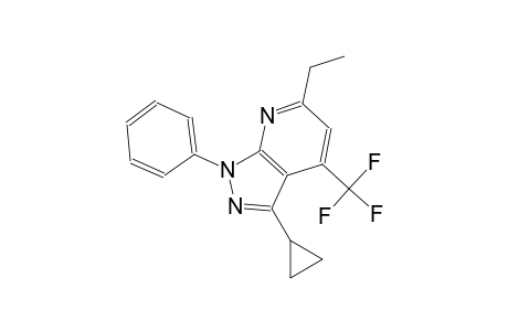 1H-pyrazolo[3,4-b]pyridine, 3-cyclopropyl-6-ethyl-1-phenyl-4-(trifluoromethyl)-