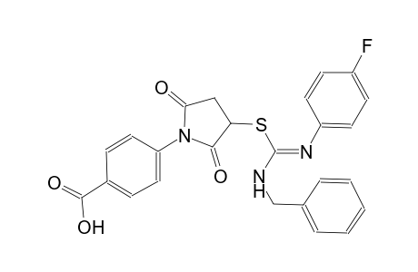 4-[3-({(Z)-(benzylamino)[(4-fluorophenyl)imino]methyl}sulfanyl)-2,5-dioxo-1-pyrrolidinyl]benzoic acid
