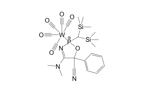 {Pentacarbonyl[2-bis(trimethylsilyl)methyl-5-cyano-5-phenyl-4-dimethylamino-.delta.(3)-1,3,2-oxazaphosphole-.xi.P]tungsten(0)}