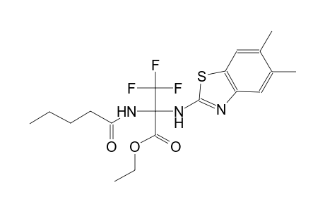ethyl 2-[(5,6-dimethyl-1,3-benzothiazol-2-yl)amino]-3,3,3-trifluoro-2-(pentanoylamino)propanoate