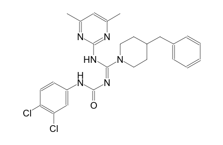 N-{(E)-(4-benzyl-1-piperidinyl)[(4,6-dimethyl-2-pyrimidinyl)amino]methylidene}-N'-(3,4-dichlorophenyl)urea