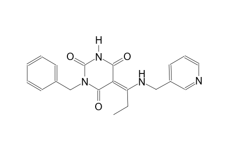 (5E)-1-benzyl-5-{1-[(3-pyridinylmethyl)amino]propylidene}-2,4,6(1H,3H,5H)-pyrimidinetrione