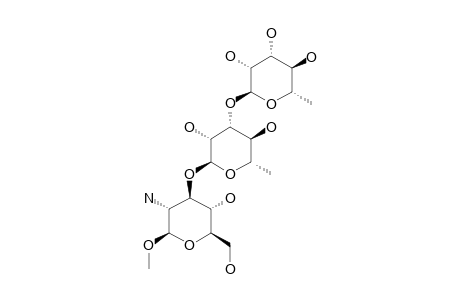 METHYL-2-AMINO-2-DEOXY-3-O-[3'-O-(ALPHA-L-RHAMNOPYRANOSYL)-ALPHA-L-RHAMNOPYRANOSYL]-BETA-D-GLUCOPYRANOSIDE