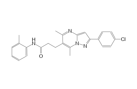 pyrazolo[1,5-a]pyrimidine-6-propanamide, 2-(4-chlorophenyl)-5,7-dimethyl-N-(2-methylphenyl)-