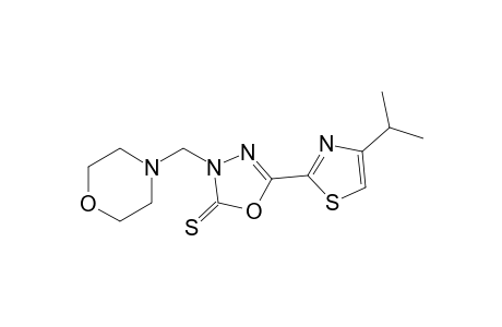5-(4-Isopropylthiazol-2-yl)-3-(morpholinomethyl)-1,3,4-oxadiazole-2(3H)-thione
