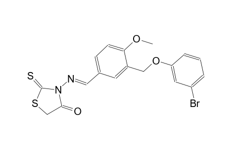3-[((E)-{3-[(3-bromophenoxy)methyl]-4-methoxyphenyl}methylidene)amino]-2-thioxo-1,3-thiazolidin-4-one