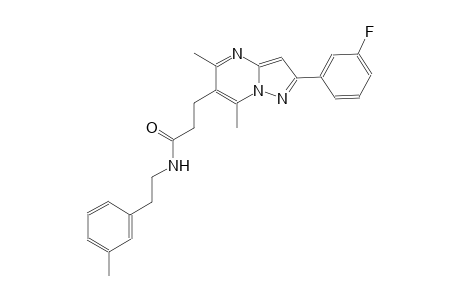 pyrazolo[1,5-a]pyrimidine-6-propanamide, 2-(3-fluorophenyl)-5,7-dimethyl-N-[2-(3-methylphenyl)ethyl]-