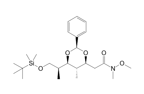 2-{(2S,4S,5S,6R)-6-[(S)-2-(tert-Butyl-dimethyl-silanyloxy)-1-methyl-ethyl]-5-methyl-2-phenyl-[1,3]dioxan-4-yl}-N-methoxy-N-methyl-acetamide