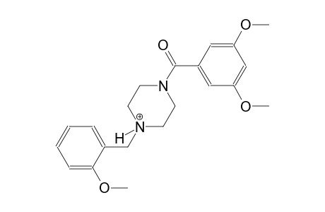 1-(3,5-dimethoxybenzoyl)-4-(2-methoxybenzyl)piperazin-4-ium
