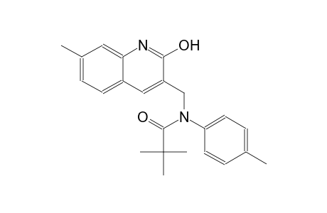 N-[(2-hydroxy-7-methyl-3-quinolinyl)methyl]-2,2-dimethyl-N-(4-methylphenyl)propanamide