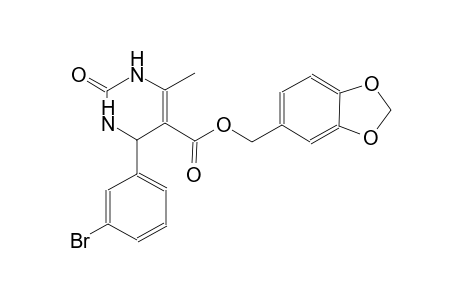 5-pyrimidinecarboxylic acid, 4-(3-bromophenyl)-1,2,3,4-tetrahydro-6-methyl-2-oxo-, 1,3-benzodioxol-5-ylmethyl ester