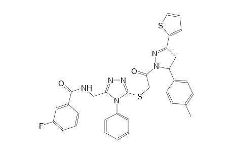 benzamide, N-[[5-[[2-[4,5-dihydro-5-(4-methylphenyl)-3-(2-thienyl)-1H-pyrazol-1-yl]-2-oxoethyl]thio]-4-phenyl-4H-1,2,4-triazol-3-yl]methyl]-3-fluoro-