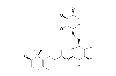 FOLIASALACIOSIDE-I;(2R,9R)-MEGASTIGMAN-5-EN-2,9-DIOL-9-O-ALPHA-L-ARABINOPYRANOSYL-(1->6)-BETA-D-GLUCOPYRANOSIDE