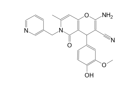 2-amino-4-(4-hydroxy-3-methoxyphenyl)-7-methyl-5-oxo-6-(3-pyridinylmethyl)-5,6-dihydro-4H-pyrano[3,2-c]pyridine-3-carbonitrile