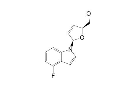 1-(2',3'-DIDESOXY-BETA-D-GLYCERO-PENT-2-ENOFURANOSYL)-4-FLUOROINDOLE