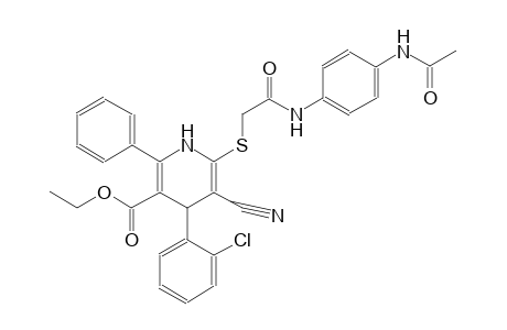 ethyl 6-({2-[4-(acetylamino)anilino]-2-oxoethyl}sulfanyl)-4-(2-chlorophenyl)-5-cyano-2-phenyl-1,4-dihydro-3-pyridinecarboxylate