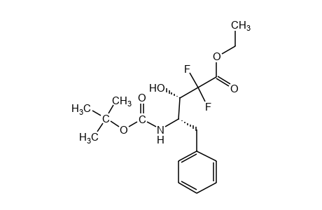 4(S)-(CARBOXYAMINO)-2,2-DIFLUORO-3(S)-HYDROXY-5-PHENYLVALERIC ACID, N-tert-BUTYL 1-ETHYL ESTER