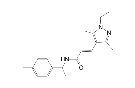 (2E)-3-(1-ethyl-3,5-dimethyl-1H-pyrazol-4-yl)-N-[1-(4-methylphenyl)ethyl]-2-propenamide