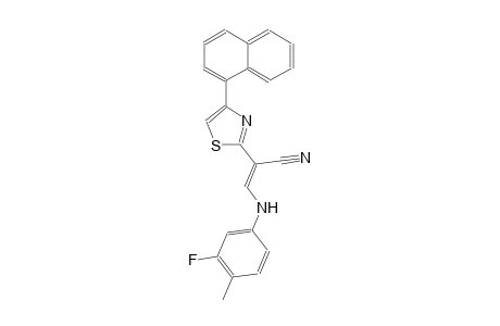 (2E)-3-(3-fluoro-4-methylanilino)-2-[4-(1-naphthyl)-1,3-thiazol-2-yl]-2-propenenitrile