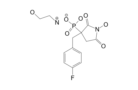 2-HYDROXYETHANAMINIUM-HYDROGEN-[3-(4-FLUOROBENZYL)-1-HYDROXY-2,5-DIOXOPYRROLIDIN-3-YL]-PHOSPHONATE