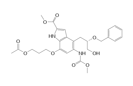 7-(3-acetoxypropoxy)-4-[(2S)-2-benzoxy-3-hydroxy-propyl]-5-(carbomethoxyamino)-1H-indole-2-carboxylic acid methyl ester