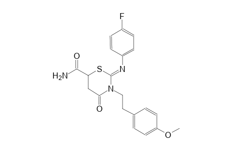 (2Z)-2-[(4-fluorophenyl)imino]-3-[2-(4-methoxyphenyl)ethyl]-4-oxotetrahydro-2H-1,3-thiazine-6-carboxamide